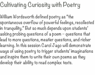 Cultivating Curiosity with Poetry  William Wordsworth defined p